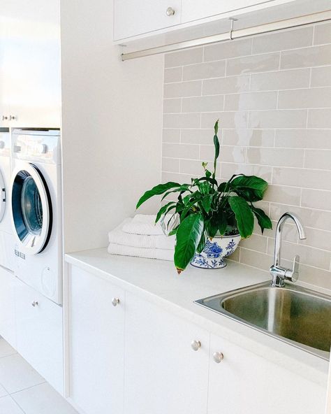 173 Likes, 5 Comments - Our Little Abode (@ourlittleabode) on Instagram: “And we’re back! A case of the flu got me good these past two weeks. But I’m finally starting to…” Raised Washer And Dryer Ideas, Raised Washer Dryer, Washer And Dryer Ideas, Raised Washer And Dryer, Washer And Dryer Laundry Room, Laundry Dryer, Washer And Dryer, Room Makeover, Laundry Room