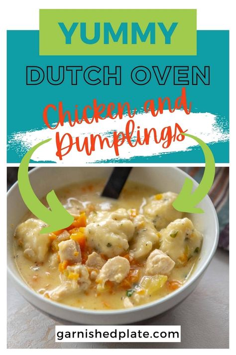 It's easier than you think to make the ultimate comfort food from scratch.  These Dutch Oven Chicken and Dumplings are quick, easy and just the right amount of creaminess to be insanely delicious! One Pot Meals Chicken, Dutch Oven Chicken And Dumplings, Oven Chicken And Dumplings, Chicken Dutch Oven, Best Chicken Seasoning, Fluffy Dumplings, Chicken Dumpling, Dutch Oven Chicken, Food From Scratch