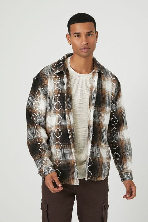 Embroidered Plaid Long-Sleeve Shirt I Have A Question, Forever 21 Men, Long Sleeve Plaid Shirt, Casual Button Down Shirts, Sleeve Shirt, Casual Shirts, Forever 21, Mens Accessories, Plaid