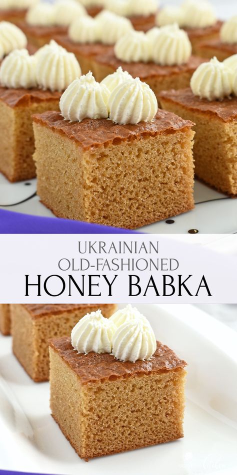 Ukrainian Old-fashioned Honey Babka: sweet, fluffy, moist; topped with a creamy frosting for that extra incredible taste. #honeybabka #babka #cake #olgainthekitchen #frosting #easyrecipe #recipes #dessert #honeycake Ukrainian Desserts, Baking Portfolio, Babka Cake, Honey Dessert, Fruit Cake Recipe, Honey Cake Recipe, Creamy Frosting, Russian Desserts, Tattoo Health