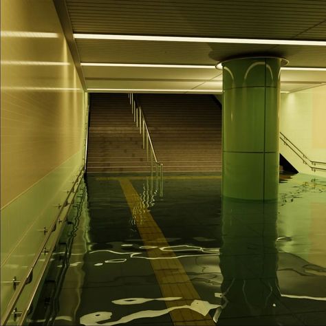 Blender Pools on Instagram: “Blender Pool 109: Flooded Underpass 2 Check out my previous post for details of this collaboration with @lim_sp_ (Liminal spaces in Japan)…” Water Liminal Space, Blender Liminal Space, Pool Room Liminal Space, Liminal Space Japan, Liminal Waterpark, Liminal Space Swimming Pool, Blender Scenes, Liminal Space, Liminal Spaces