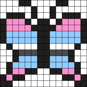 Trans Butterfly Perler Bead Pattern / Bead Sprite Trans Perler Bead, Trans Butterfly, Butterfly Perler Bead Pattern, Pride Crafts, Pearl Beads Pattern, Perler Ideas, Trans Flag, Beads Pattern, Pattern Maker