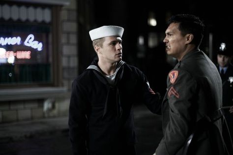 Ryan Phillippe & Adam Beach - Flags of Our Fathers (2006) Flags Of Our Fathers, Adam Beach, Ryan Phillippe, Beach Flags, Clint Eastwood, Dreamworks, Picture Photo, Captain Hat, The Voice