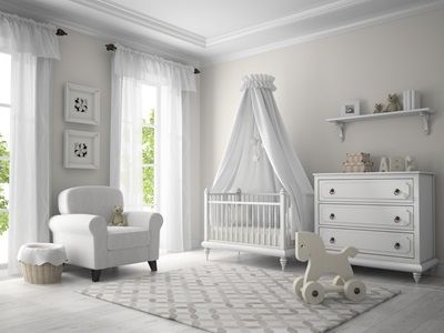 Crown Breatheasy paints, for walls, ceilings, wood and metal are ideal for a childs room. We've used delicate tones of grey and off white, with "Spotlight"Breatheasy Mid Sheen paired with"Clay White"Quick Dry Non Drip Satin for this tranquil look. Small Nurseries, Improve Indoor Air Quality, White Nursery, Boy Decor, Nursery Baby Room, Gender Neutral Nursery, White Rooms, Baby Bedroom, Baby's Room