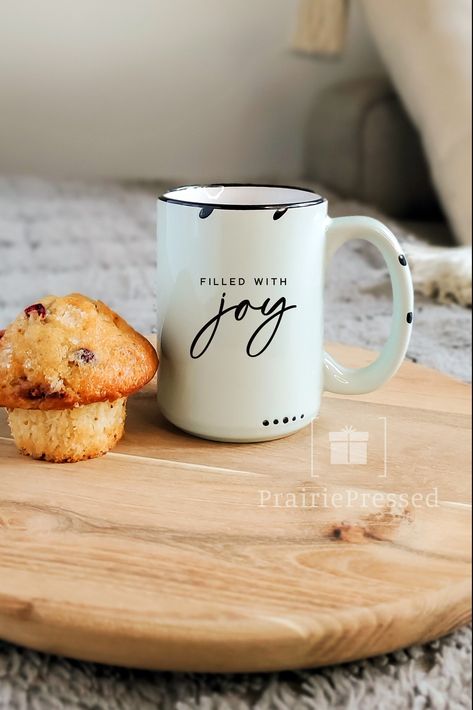 "This mug is perfect for your morning coffee and to be reminded to \"Give it to God!\". Featuring a modern and stylish rustic chipped design, this 15 oz. ceramic mug is the perfect reminder to stay focused on your faith while you start your day. The mug is made from durable ceramic and is a great addition to any kitchen. Enjoy your coffee and be inspired to have faith! Choose from 4 color choices Our mugs are custom printed in a home studio using high quality sublimation and heat press equipment. Only top quality mugs and inks are used to produce permanent images that are vibrant, brilliant and will not fade or scratch. Design printed on both sides. Choose from two color options DISHWASHER and MICROWAVE SAFE! Please see all of my listings at; https://www.etsy.com/ca/shop/PrairiePressed *Pl Cute Mug Designs, Christian Cups, Faith Tumbler Cups Coffee, Christian Mugs, Christian Mug Designs, Christian Mug, Jesus Coffee Mug, Rustic Mugs, Hug Gifts