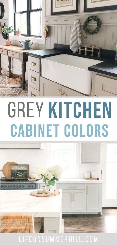 Agreeable Gray Kitchen Island, Gray Cabinets White Walls, Agreeable Gray Color Scheme Kitchens, Repose Grey Cabinets, Anew Grey Kitchen Cabinets, Agreeable Grey Cabinets Kitchen, Gray Paint Colors For Kitchen Cabinets, Popular Countertops For 2023, Wordly Gray Kitchen Cabinets