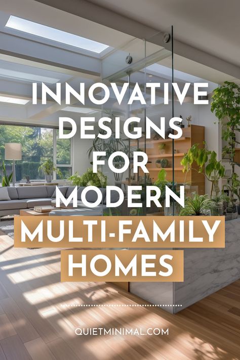 Discover 10 clever architectural & interior design strategies for optimizing usable square footage in compact modern shared housing #spacemaximizingdesign #multifamilyhousing #rightsizesmartdesign Multi House Family Compound, Multifamily House Plans, Multipurpose Room Design, Multifamily Architecture, Duplex Ideas, Multigenerational Living, Design Strategies, Multifamily Housing, Co Living