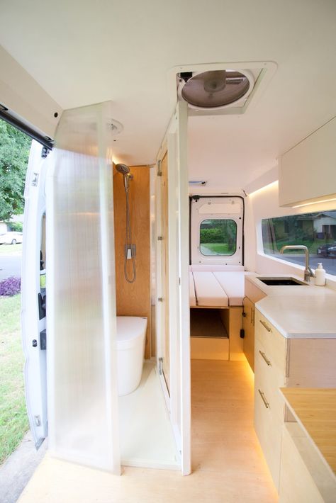 Van Conversion Interior With Bathroom, Camper Van Conversion Diy With Bathroom, Ram Promaster Conversion Layout, Ford Transit Camper Conversion With Bathroom, Van Layout Ideas With Bathroom, Promaster Van Conversion Layout, Dodge Promaster Van Conversion, Ram Promaster Conversion Camper Van, Camper Van Bathroom