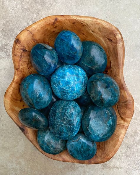 To stay updated on new items, follow us on Instagram at @thecrystalmatchmakers. Invigorating Blue Apatite Palm Stones from Madagascar Blue Apatite Information: - A stone of motivation- helps with ambition, self-confidence, and independence - Improves concentration and clarity of thought; opens the throat chakra to enhance speaking skills - Soothes irritability, anger, and other negative emotions - Useful as a dream or meditation stone to invoke subconscious thoughts and bring about self-insight Motivation Help, Magic Stones, Palm Stones, Pretty Rocks, Speaking Skills, Meditation Stones, Blue Apatite, Minerals And Gemstones, Rocks And Gems