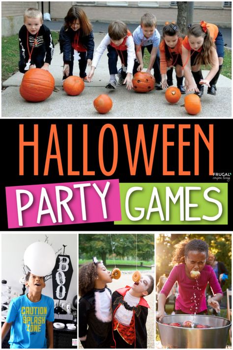 19 of the Best Halloween Games for Kids with instructions, supply list and Halloween Charades Cards printable. Enjoy unique, traditional, creepy, minute to win it and classic Halloween Activities and Kids Games. Awesome Halloween Party Ideas - Play these games including Halloween kids party games including Relay Race, Balloon Games, Ring Toss, DIY Magic potion, Pumpkin Bowling, Bobbing for Apples, Toilet Paper Mummy, plastic Eyeball Hunt and more. #Halloween #FrugalCouponLiving Fun Halloween Games For Teens, 5th Grade Halloween Party Ideas, Middle School Halloween Party, Halloween Games Teens, Toilet Paper Mummy, Halloween Games For Teens, Best Halloween Games, Pumpkin Bowling, Halloween Charades