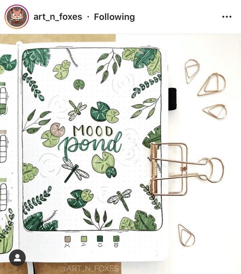 Frog Mood Tracker, Bujo March Mood Tracker, Green Bujo Theme, Mood Tracker Plants, Boulet Journal March, Plant Mood Tracker, March Bullet Journal Mood Tracker, Green Bullet Journal Theme, Bullet Journal Leaves