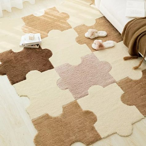 Cute Aesthetic Rugs, Cute Rugs For Bedrooms Aesthetic, Aesthetic Rugs Bedroom, Cute Rugs For Bedrooms, Cute Area Rugs, Rug Aesthetic Bedroom, Tapis Aesthetic, Puzzle Carpet, Room Decor Rugs