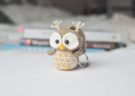 Keychain Owl CROCHET PDF PATTERN english - Etsy Australia Crochet Keychain Patterns, Keychain Patterns, Amigurumi Keychain, Crochet Store, Owl Crochet, Owl Crochet Patterns, Crocheted Jellyfish, Crochet Chain, Crochet Keychain Pattern