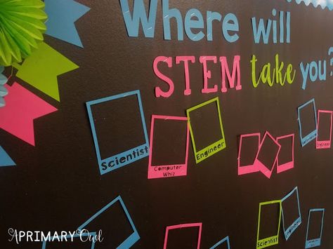 STEM bulletin board Science Center Bulletin Board Preschool, Design Process Bulletin Board, Stem Display Board, Steam Bulletin Board Ideas Preschool, Stem Careers Bulletin Board, Steam Bulletin Board Ideas Elementary, Computer Science Bulletin Board Ideas, Stem Bulletin Boards Elementary, Stem Bulletin Board Ideas