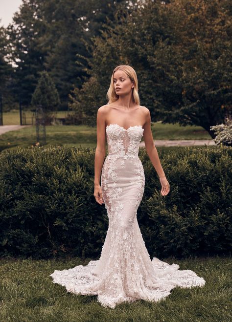 Spina Bride Wedding Dresses, Sweetheart Strapless Wedding Dress, Spina Bride, Lazaro Wedding Dress, Lee Petra Grebenau, Strapless Lace Wedding Dress, Fairytale Bridal, Plain Wedding Dress, Black Wedding Hairstyles