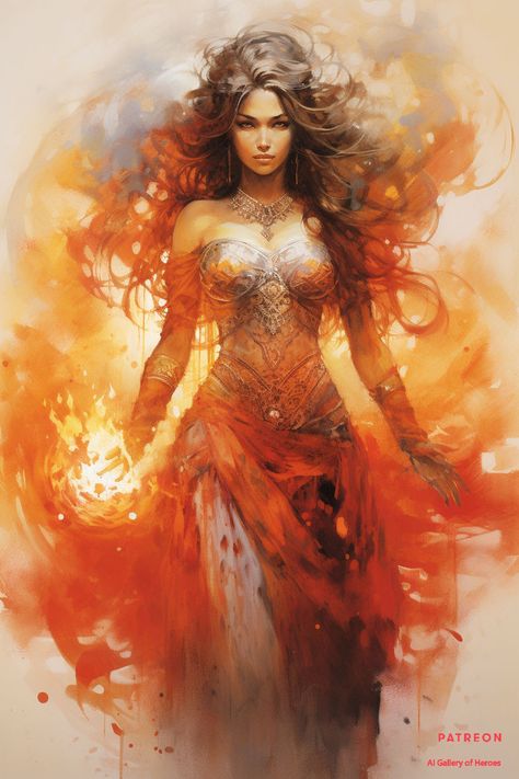 Powerful Goddess Art, Goddess Of Fire Aesthetic, Fire Energy Aesthetic, Fire Queen Art, Fire Woman Aesthetic, Fire Goddess Aesthetic, Phoenix Woman Art, Female Fire Elemental, Fire Girl Aesthetic