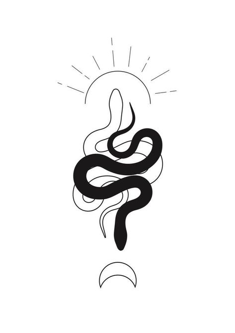 2 Snakes Tattoo Design, Cool Tats Creative Simple, Pola Tato, Tattoo Design Tattoo, Snake Tattoo Design, Tattoo Ideas Female, Tapeta Pro Iphone, Snake Tattoo, 문신 디자인