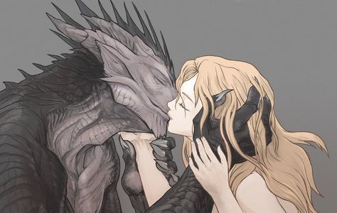 Dragon Romance, Fantasy Romance Art, Fantasy Words, Monster Characters, Romance Art, Creature Drawings, Mythical Creatures Art, Cute Couple Art, Romantic Art