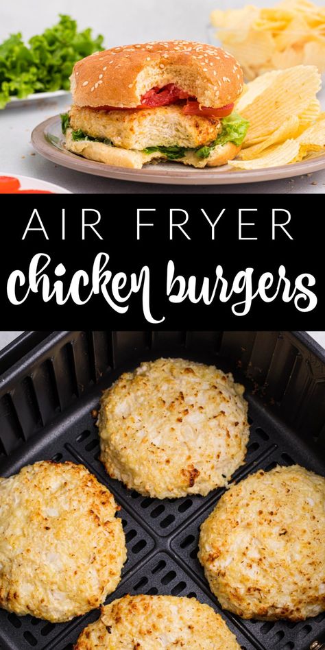 Burger In Air Fryer, Air Fryer Chicken Burgers, Honey Mustard Coleslaw, Mustard Coleslaw, Chicken Patty Recipes, Turkey Ground, Ground Chicken Burgers, Chicken Patty, Burger Chicken