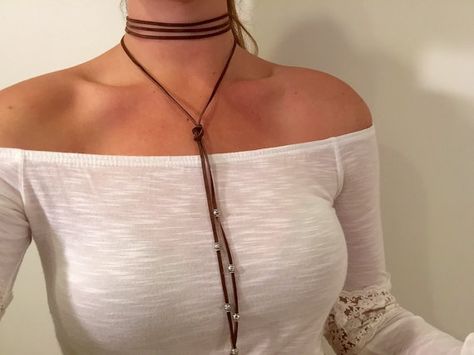 Simple brown suede choker necklace wrap by WrappedinsunshineCo Chokers Aesthetic, Suede Choker Necklace, Suede Jewelry, Brown Aesthetic, Brown Suede, Cross Necklace, Choker, Choker Necklace, Bag Accessories