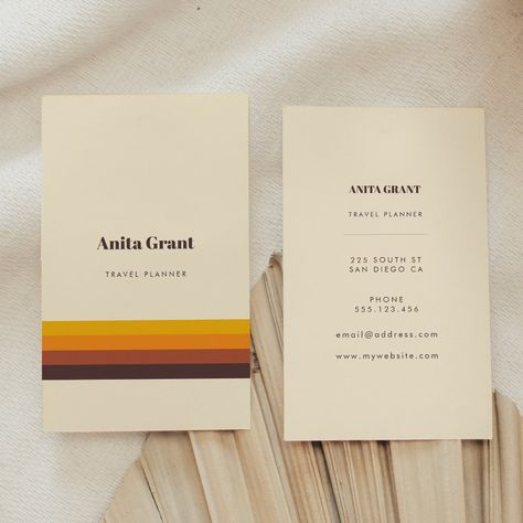 A simple and minimalist design for these retro inspired vertical business cards, suitable for any professional field. Typographic Business Card, Business Card Alternatives, Vertical Business Card Design, Business Card Simple, Vertical Business Card, Business Card Stand, Art Business Cards, Buisness Cards, Vintage Stripes