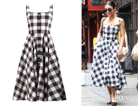 Vanessa Hudgens’ Dolce & Gabbana ‘Vichy’ Gingham Dress Gingham Dresses, Dress Red Carpet, Asian Wedding Dress Pakistani, Asian Wedding Dress, Modest Dresses Casual, Retro Mode, Fashion Awards, Printed Cotton Dress, Vanessa Hudgens