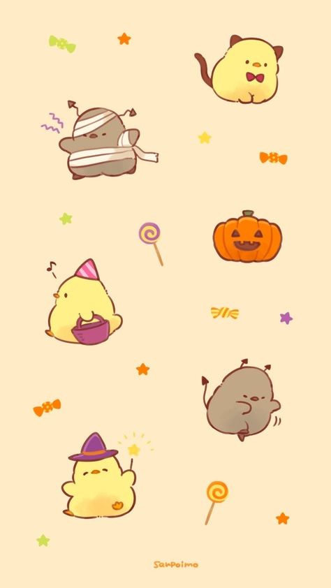 Asian Wallpaper, Duck Wallpaper, Minions Wallpaper, Iphone Wallpaper Kawaii, Cute Kawaii Animals, Witchy Wallpaper, Halloween Wallpaper Iphone, Cute Animal Drawings Kawaii, Cute Kawaii Drawings