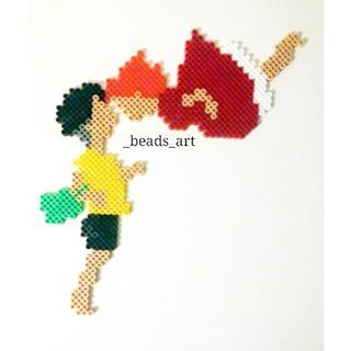 Ponyo Perler Bead Patterns Studio Ghibli, Perler Beads Ghibli, Ponyo Perler Beads, Studio Ghibli Perler Bead Patterns, Ghibli Perler Beads, Studio Ghibli Perler Beads, Hamma Beads Ideas, Melty Bead Patterns, Pearl Beads Pattern