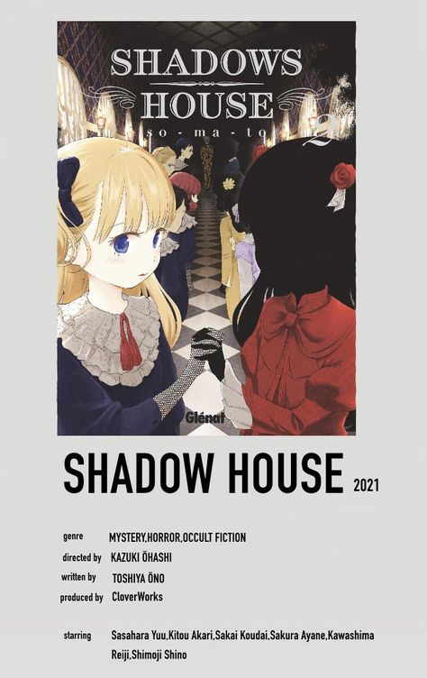 Cute Anime Posters, Anime Film Poster, Anime Sauce, Anime Movies To Watch, Shadow House Anime, House Of Shadows, Anime Watch List, Underrated Anime, Anime Watchlist