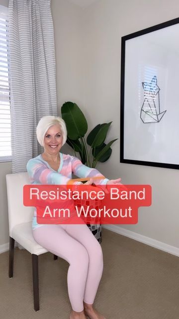 Cheri_Exercise Instructor on Instagram: "Resistance Band Workout for our arms. Link to these bands can be found in my bio under Amazon Products! #resistancebands #workoutmotivation #chairexercise #workoutfromhome" Arm Workouts With Bands, Elastic Band Workout For Arms, Stretch Band Exercises Arms, Arm Work Outs With Resistance Bands, Arm Exercises With Resistance Bands, Resistance Band Exercises For Arms Upper Body Strength Training, Resistance Band Exercises For Arms, Band Excersises Resistance, Resistance Band Arms