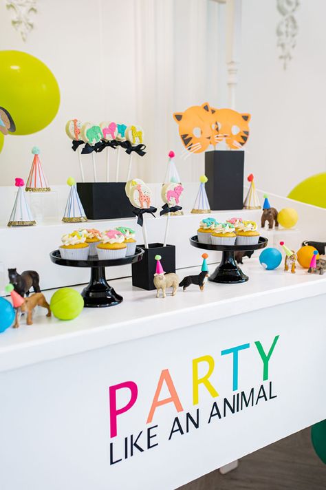 Party Like An Animal Birthday, Party Animal First Birthday, Party Like An Animal, Animals Birthday Party Ideas, Animals Birthday Party, Animal Party Theme, Animal Theme Birthday, 6 Birthday, Animals Birthday