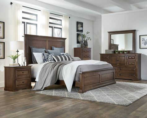 Picture of GRAHAM 3 PC QUEEN BEDROOM GROUP Grand Bedroom, Bright Bedding, Scott Living, Queen Panel Beds, King Bedroom Sets, Aged Bronze, Bedroom Sets Queen, Solid Wood Bed, Queen Bedroom