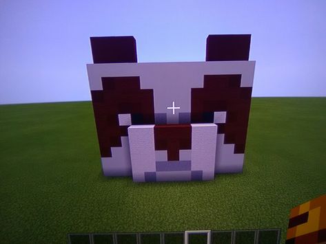 Head brown panda Panda Minecraft Build, Minecraft Panda, Minecraft Quilt, Brown Panda, Construction Minecraft, Minecraft Statues, Panda Head, Minecraft Mobs, Kid Parties