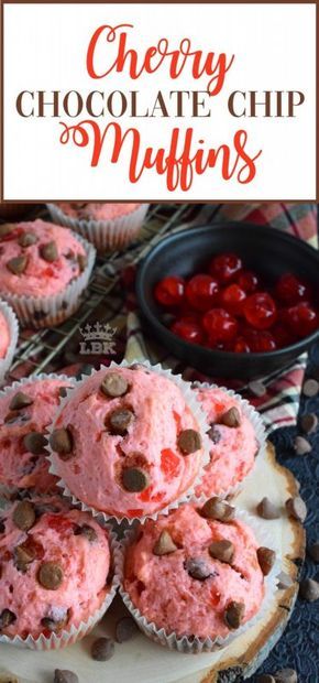 Prepared with a basic muffin recipe, these delicious, pretty pink muffins comes to life with chocolate chips and candied red cherries! #valentines #muffins #cherry #chocolate Pink Muffins, Basic Muffin, Basic Muffin Recipe, Cherry Muffins, Banana Oatmeal Muffins, Cherry Chocolate, Homemade Muffins, Muffin Bread, Oatmeal Muffins