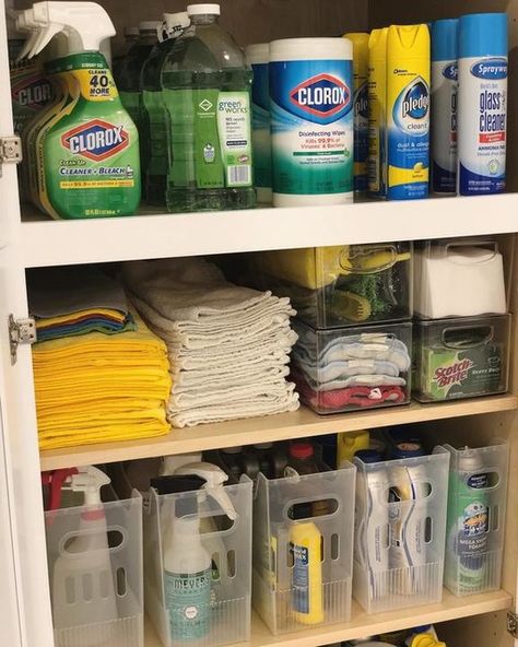 Cleaning Closet Organization, Epoxy Countertops, Smell Nice, Cleaning Supplies Organization, Diy Remodeling, House Organisation, Linen Closet Organization, Laundry Room Cabinets, Kitchen Organization Pantry