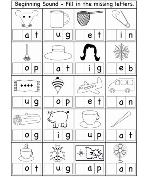 English Language Arts online exercise for K-1. You can do the exercises online or download the worksheet as pdf. Missing Beginning Sound Worksheet, Write The Beginning Sound Worksheet, Cvc Beginning Sounds Worksheets, Cvc Worksheets, Beginning Sounds Worksheets, Missing Letters, Cvc Words Kindergarten, Kindergarten Phonics Worksheets, Free Preschool Worksheets