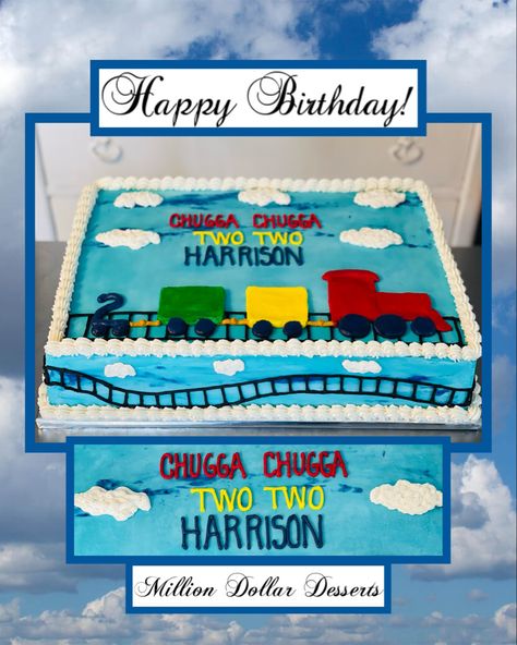 Train Buttercream Cake, Train Sheet Cake, Birthday Sheet Cake, Chugga Chugga Two Two, Decorating Icing, Thomas Birthday, Birthday Sheet Cakes, Cake Decorating Icing, Train Cake