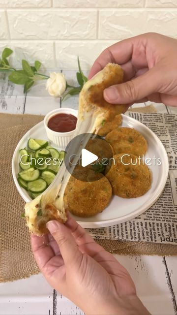 Nonveg Snacks, Cheese Pull, Chicken Cutlet, Graze Box, Cheesy Recipes, Chicken Cutlets, Cheez It, Cheesy Chicken, Recipe Video