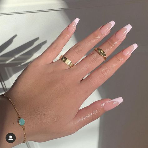 French Manicure Nails, Nails 2022, French Tip Acrylic Nails, Casual Nails, Simple Acrylic Nails, Classy Acrylic Nails, Ballerina Nails, Acrylic Nails Coffin Short, Nail Nail