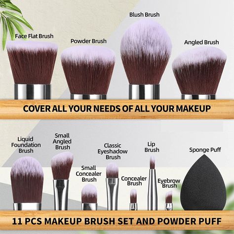 https://amzn.to/3N51gQ2 Blending Concealer, Bamboo Makeup Brushes, Bamboo Makeup, Makeup Blender Sponge, Makeup Blender, Flawless Makeup Application, Makeup Brush Kit, Kabuki Brush, Foundation Powder