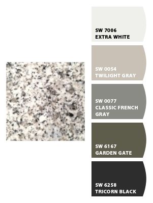 Paint colors from Chip It! by Sherwin-Williams - Bianco Taupe granite Twilight Gray Sherwin Williams, Luna Pearl Granite, Colours That Go With Grey, Townhouse Kitchen, Taupe Kitchen, Rustic Craftsman, Grey Blue Kitchen, Sherwin Williams Color Palette, Interior Paint Colors Schemes