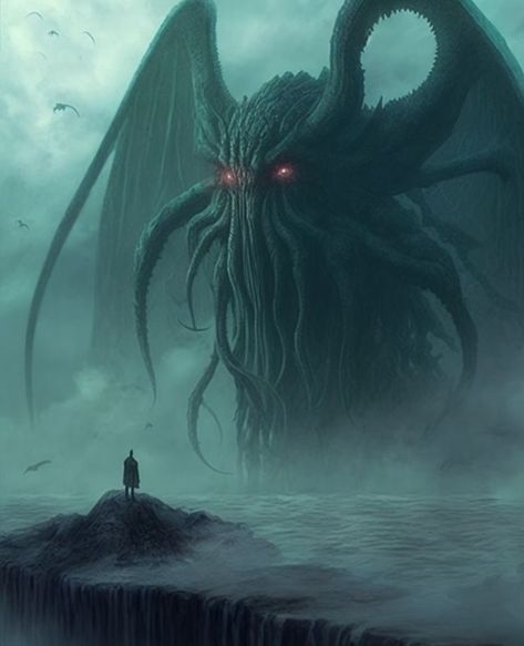 Lovecraft Monsters, Lovecraft Art, Cthulhu Art, Lovecraft Cthulhu, Lovecraftian Horror, Monster Drawing, Hp Lovecraft, Eldritch Horror, Cthulhu Mythos