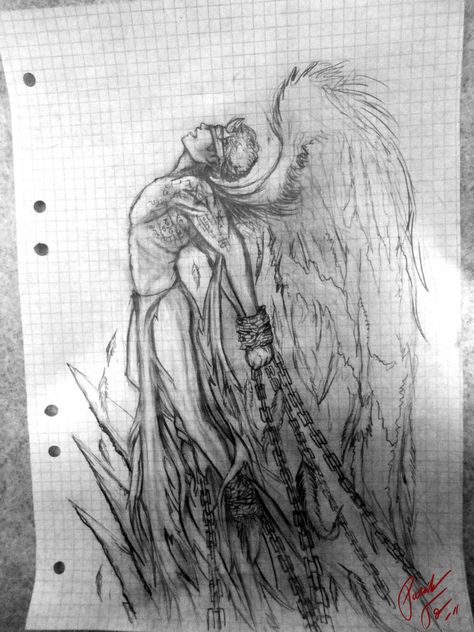 Lucifer sketch by Patrike.deviantart.com on @DeviantArt Lucifer Sketch, Lucifer Design, Me In School, Rough Drawing, Terraria House Design, Terraria House, Angel Sketch, Back Drawing, Hair Stenciling