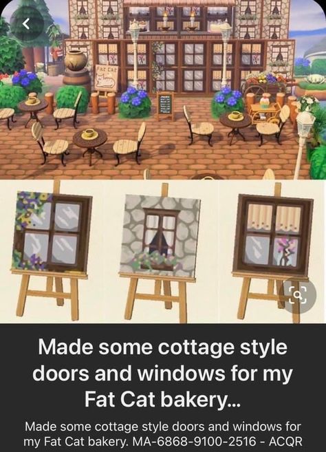 Animal Crossing Bakery, Cottage Style Doors, Acnh Cottagecore, Cottage Door, Blurred Background Photography, Path Design, Animal Crossing Pocket Camp, House Window, New Animal Crossing