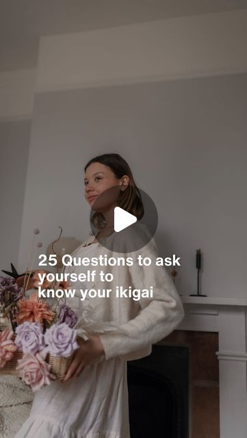 Cagla Cantimur on Instagram: "hmm if you are thinking what ikigai is … It means is to have a purpose in life. 

The reason you wake up each working excited to do something. When you have a purpose, you won’t feel lazy or unmotivated.

4 Rules of IKIGAI:

1) Do what you love,
2) Do what you’re good at,
3) Do what the world needs,
4) Do what you can be paid for. ☀️

here are 25 questions that helped me a lot finding my ikigai;

What brings me the most joy in life? (example; creating, designing, nature, working with my hands, flowers)
What am I passionate about? 
What are my values and beliefs?
What are my strengths and weaknesses?
What have been my most significant achievements so far?
What are my biggest regrets?
What motivates me to get up in the morning:
What do I want to be remembered fo What Are My Values, What Are My Strengths, Hands Flowers, My Strength And Weakness, My Strengths, Get Up In The Morning, 25 Questions, What Motivates Me, Feeling Lazy