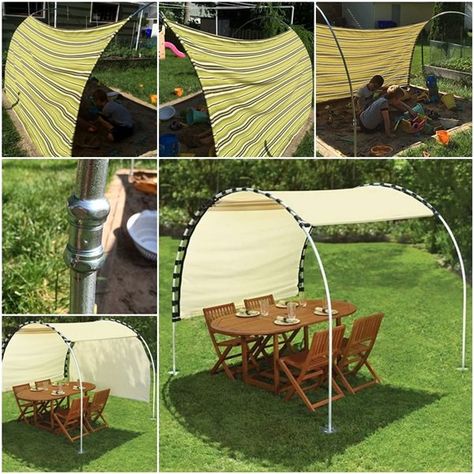 Kebun Herbal, Pergola Diy, Backyard Shade, Backyard Canopy, Packing Hacks, Diy Canopy, Furniture Cheap, Shade Canopy, Hacks Clothes