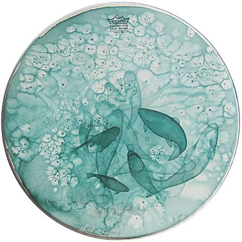 Drumhead Art, Translucent Fish, Painted Drums, Skin Painting, Swimming Sea, Drums Art, Skin Paint, Head Art, Drum Heads