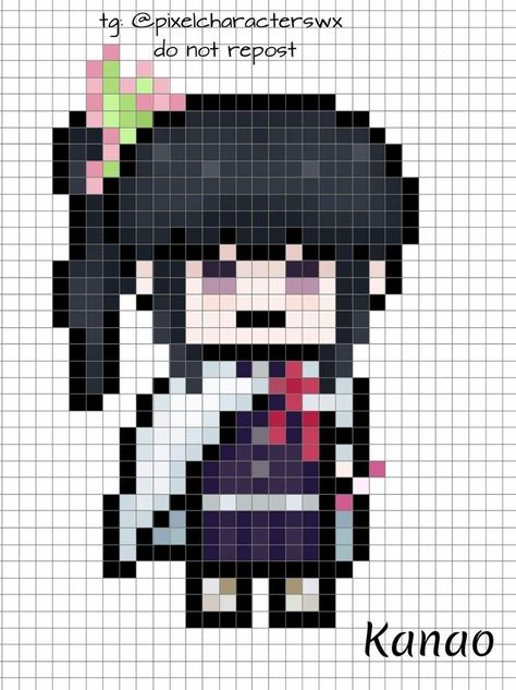 Demon Slayer Pixel Art, Pixel Art Facil, Graph Paper Drawings, Doodle Frame, Pixel Characters, Easy Perler Beads Ideas, Pixel Art Tutorial, Really Cool Drawings, Easy Pixel Art