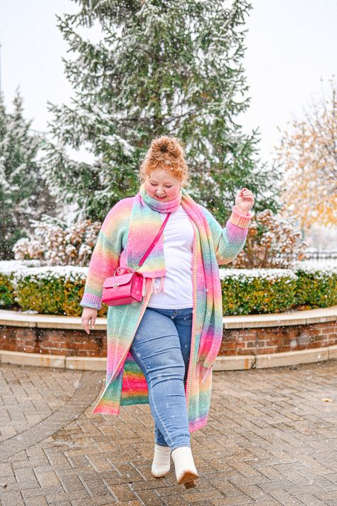 Colorful Winter Outfits, Sparkly Tops, With Wonder And Whimsy, Wonder And Whimsy, Stylish Winter Coats, Plus Size Winter Outfits, Crop Top Skirt Set, Future Clothes, Plus Size Winter