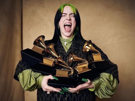 Billie Eilish Grammy, Grammy Awards 2020, Hot Mommy, Grammy Awards, Green Hair, Post It, Billie Eilish, Special Events, Aurora Sleeping Beauty